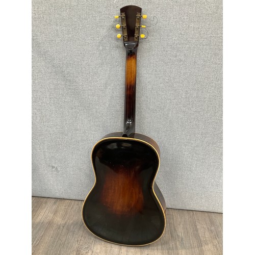 5211 - A Joseph Chamberlain of Leicester acoustic jazz guitar, sunburst body, ivorine Deco style fingerboar... 