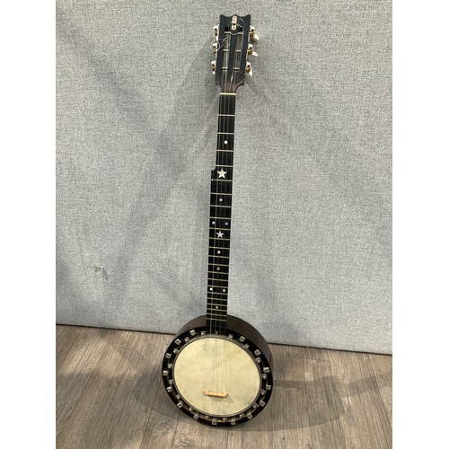 5168 - An early 20th Century Arthur Wilmhurst five string banjo, strung as four, with fitted hard case