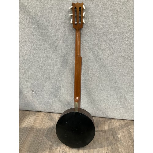 5168 - An early 20th Century Arthur Wilmhurst five string banjo, strung as four, with fitted hard case