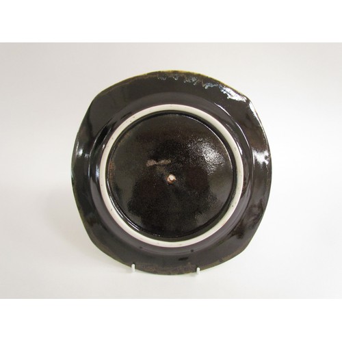 7101 - MARGARET FRITH (b.1943): A Brookhouse Pottery dish with wax resist detail. Impressed seals (partiall... 