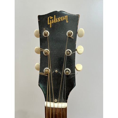 5239 - A Gibson acoustic guitar circa 1966, thought to be a B25, serial no. 384268, shaped tortoiseshell gu... 