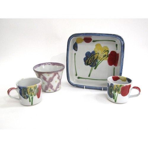 7103 - Four items of Dartington Pottery including three in Poppy design by Janice Tchalenko and a planter w... 