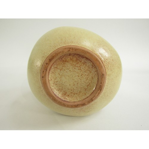 7014 - A Bertoncello Italian Pottery freeform vase with Screziato Havana glaze. 31cm high