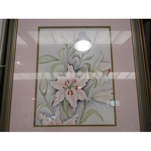 1200 - T.W Wilkinson watercolour entitled Dees Park, two watercolour studies of lilies, one entitled 'Starg... 