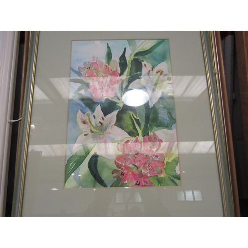 1200 - T.W Wilkinson watercolour entitled Dees Park, two watercolour studies of lilies, one entitled 'Starg... 