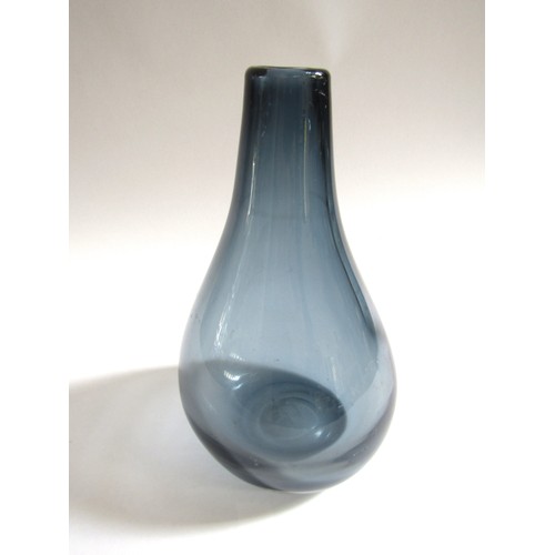 7171 - A Scandinavian style 1960's midnight blue glass gourd form vase. 22.5cm high