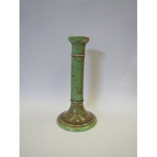 1237 - A Moorcroft candlestick, mottled green and brown glaze, possibly a glaze trial, Moorcroft Museum lab... 