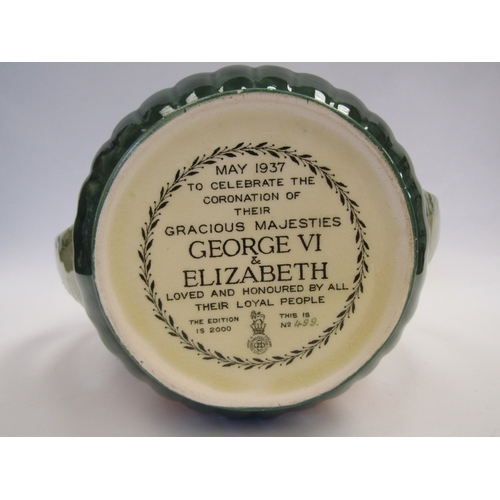 1345 - A Royal Doulton limited edition George VI and Elizabeth Coronation commemorative twin handled loving... 