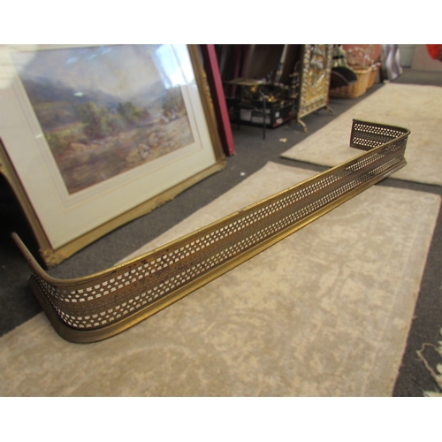 1053 - A large 19th Century pierced brass fire kerb   (R) £15