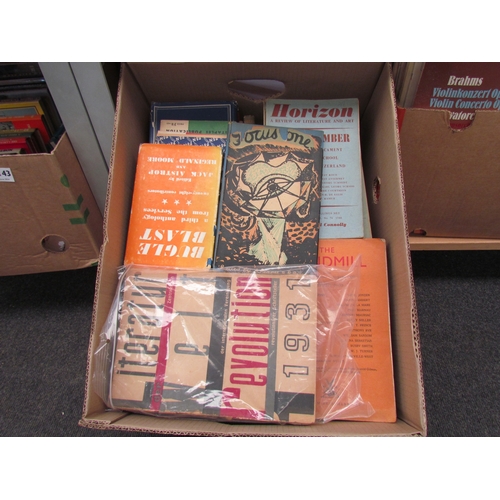 1142 - A box of literary magazines, review, etc., mainly 1930's-50's, including Orion, Encounter, Litteratu... 