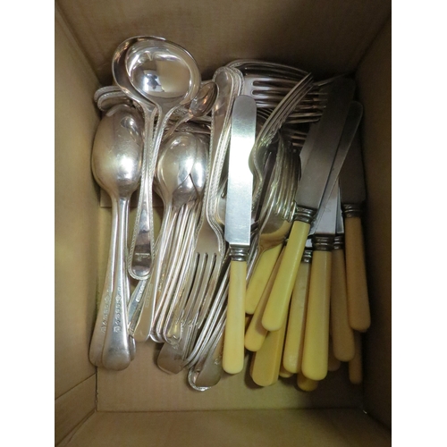 1225 - A quantity of silver plated cutlery with greyhound crest