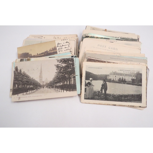 1270 - A quantity of postcards including foreign and local, most written on