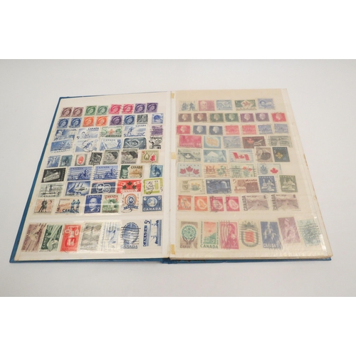 1293 - Assorted Canadian/Canada stamps in stock book, and on leaves and loose in packets  (R) £20