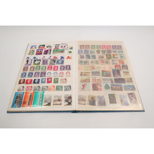 1293 - Assorted Canadian/Canada stamps in stock book, and on leaves and loose in packets  (R) £20