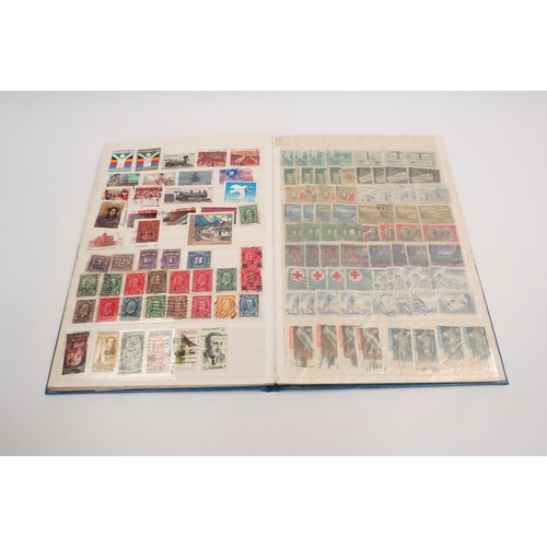 1293 - Assorted Canadian/Canada stamps in stock book, and on leaves and loose in packets  (R) £20