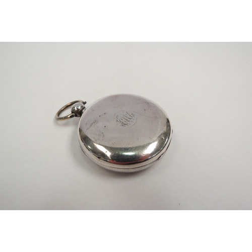 1296 - A silver fob watch with key