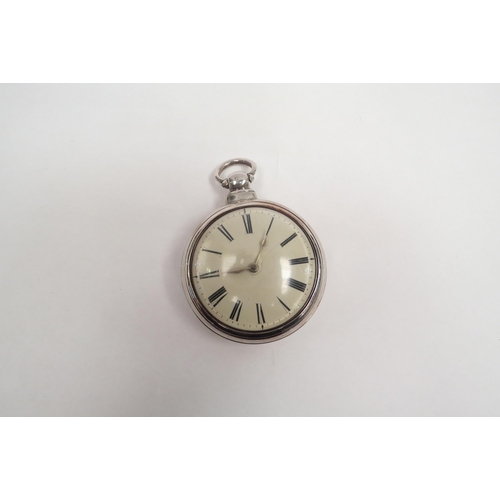 1297 - A silver pocket watch Birmingham 1842 movement stamped Feltham, Harleston in silver case