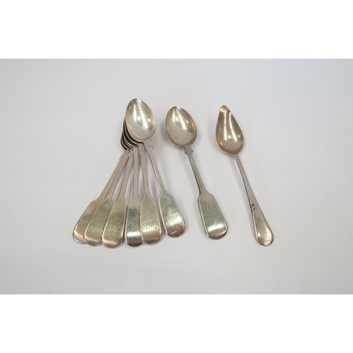 1323 - A set of six Chawner & Co (George William Adams) silver tea spoons, together with another two (8), 2... 