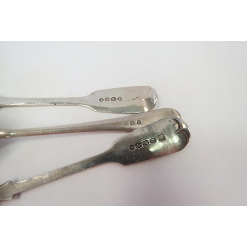 1323 - A set of six Chawner & Co (George William Adams) silver tea spoons, together with another two (8), 2... 