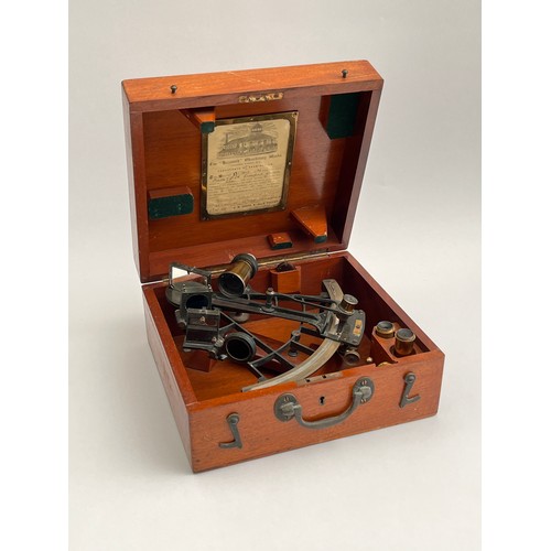 8030 - A Heath & Co. Ltd. of Crayford sextant, serial no. 1927, housed within a mahogany case