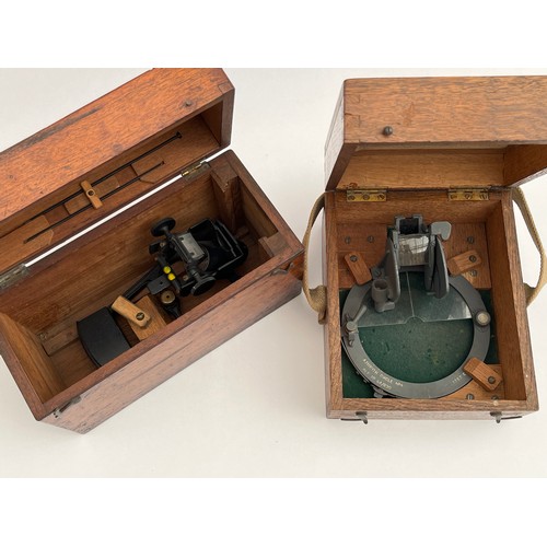 8055 - A cased azimuth circle together with an azimuth mirror, both cased (2)      (E) £20-30    BYGONES