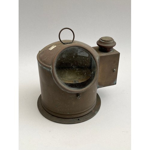 8026 - A Boston D.S.F. & Co. Ltd., Fleetwood, brass cased binnacle compass, 21cm high