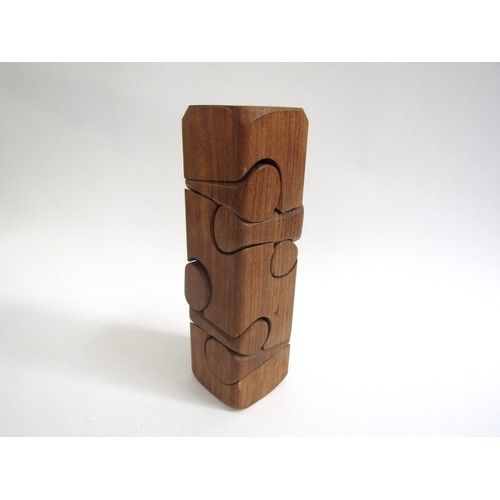 7547 - BRIAN WILLSHER (1930-2010) A wooden puzzle sculpture, unsigned. 26cm high. a/f  (E) Next Modern Desi... 