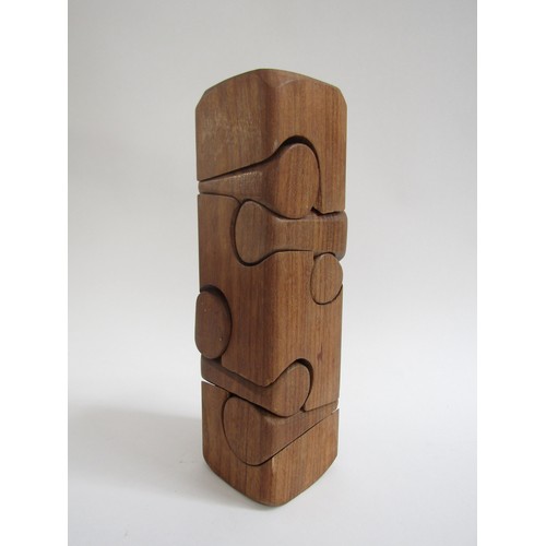 7547 - BRIAN WILLSHER (1930-2010) A wooden puzzle sculpture, unsigned. 26cm high. a/f  (E) Next Modern Desi... 