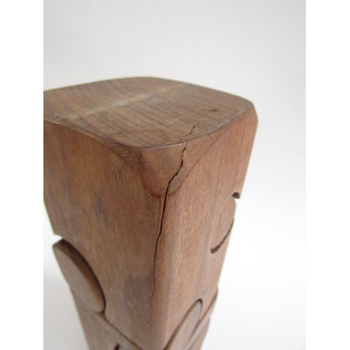 7547 - BRIAN WILLSHER (1930-2010) A wooden puzzle sculpture, unsigned. 26cm high. a/f  (E) Next Modern Desi... 