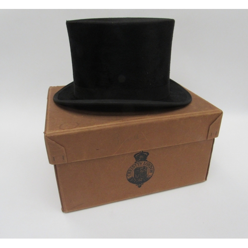 6009 - CHRISTY'S LONDON black silk top hat with box