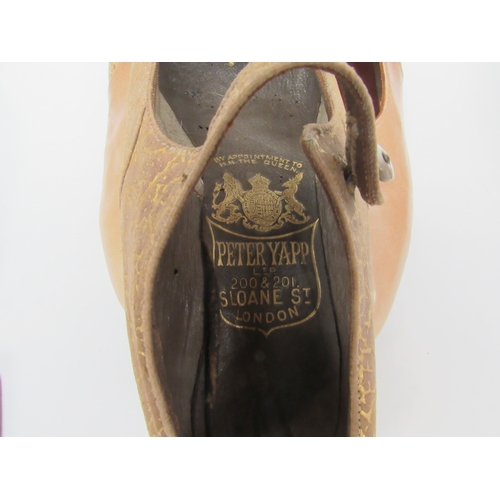 6019 - Two pairs of 1920's lady's shoes, one pair with a Peter YAPP label, Sloane St., London Royal Appoint... 