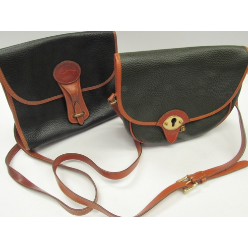 6051 - DOONEY & BOURKE, USA, All Weather Leather , two shoulder bags, olive/tan and black and tan  (C)