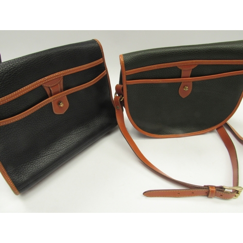 6051 - DOONEY & BOURKE, USA, All Weather Leather , two shoulder bags, olive/tan and black and tan  (C)