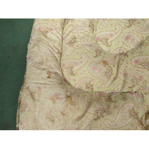 6056 - Three vintage eiderdowns, feather filled including Paisley and floral, some a/f