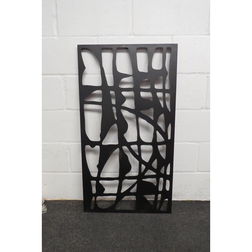 1007 - A black wall hanging metal modern art piece