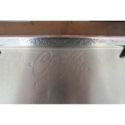 1074 - Three stainless steel bar drip trays: Coors, Grolsch and Stella Artois, largest 33.5cm x 61cm   (R) ... 