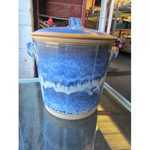 1186 - A Cookie Scottorn pottery large twin handled crock with lid