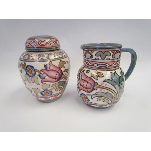 1243 - A ginger jar and jug, Charlotte Rhead, Patent TL76