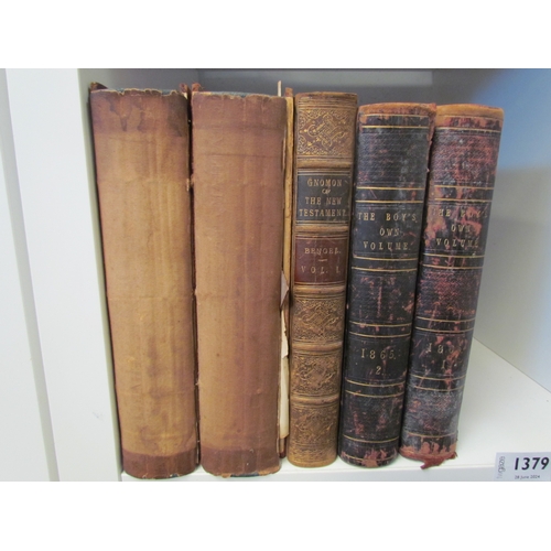 1379 - Five various 19th Century leather bound volumes, including 