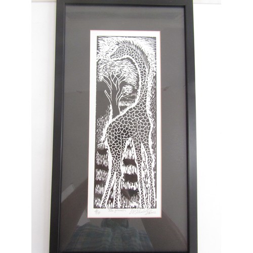 7586 - A Greg Heasot framed limited edition linocut print 