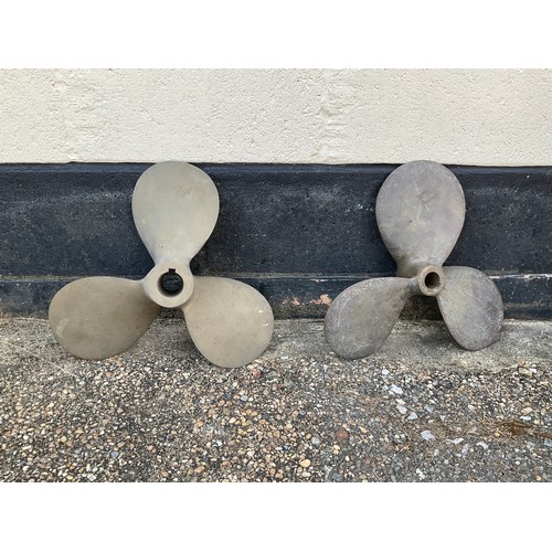 8119 - Two brass ship’s propellers, each approximately 37cm in diameter