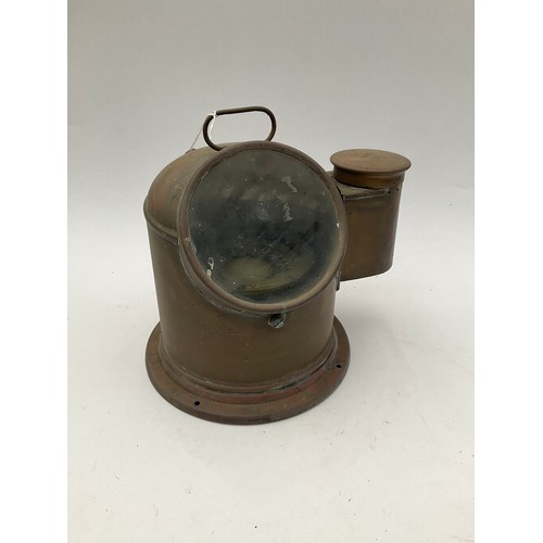 8024 - A brass cased nautical binnacle compass, 25cm high