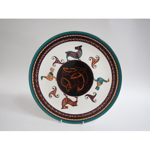 7122 - Brian Wood Ceramic Artists art pottery sample plate / charger painted and signed by Deborah Wood ver... 