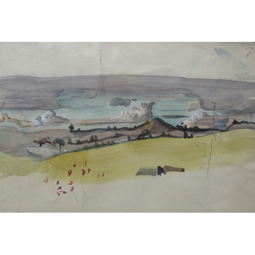 7517 - A framed watercolour painting in the manner of Winifred Nicholson, unsigned but indistinctly titled ... 