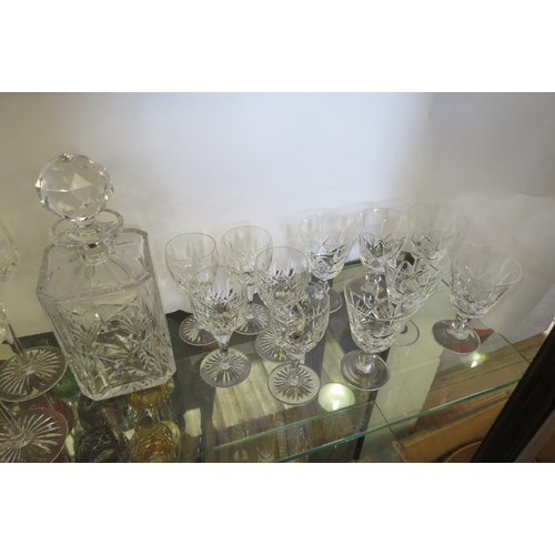 1437 - A collection of Stuart Crystal glassware, including hock glasses, and a crystal decanter