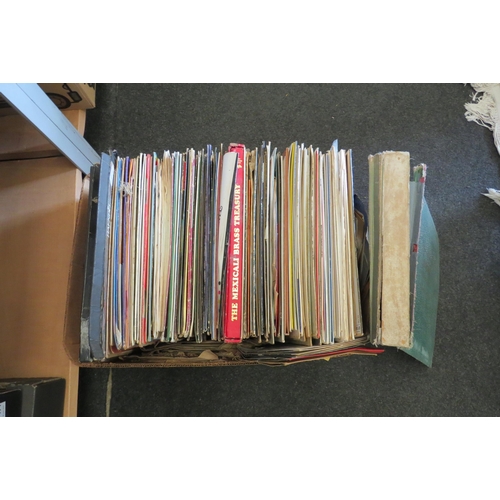 1492 - A box of assorted vinyl LP records including Jazz, Classical and others, together with a smaller num... 