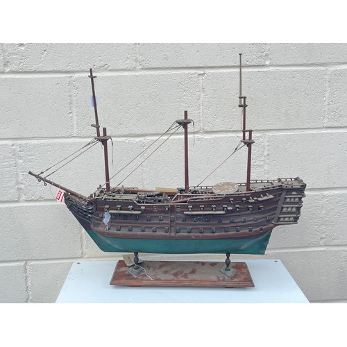 8002 - A handbuilt model of a galleon for re-rigging