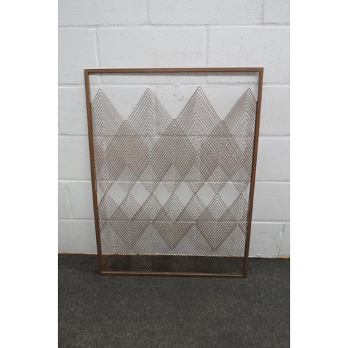 1182 - A bronze coloured wire work wall hanging art piece