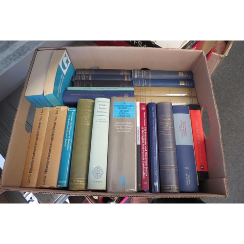 1205 - A box of books on language, grammar, etc., mostly about English in English
