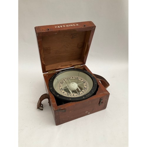 8065 - An H. Hughes and Son Ltd of London Dead Beat C.B. Patent ship’s compass, no. 12396, within a Patt. 0... 